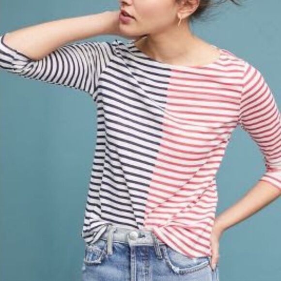 Anthropologie Tops - Anthropologie Pure Good small striped shirt